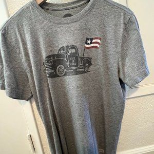 life is good truck american flag shirt, small